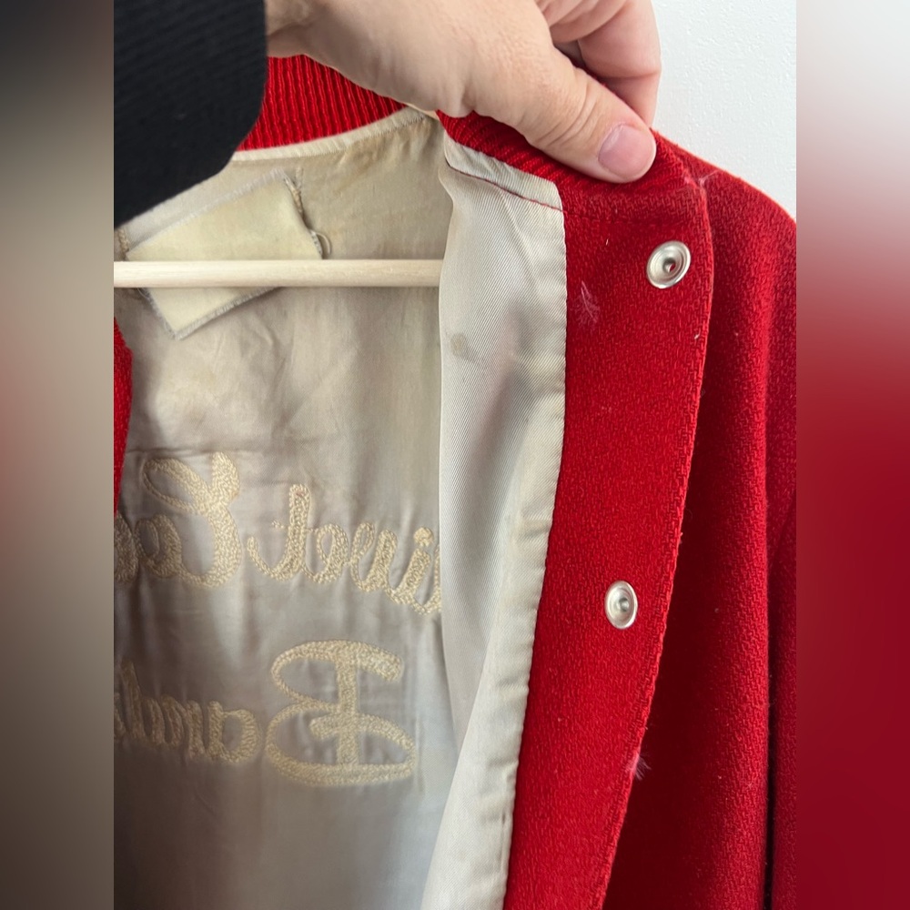 Vintage Collegiate Varsity Olivet College‎ Bands Chainstitch Red Jacket - Picture 12 of 15